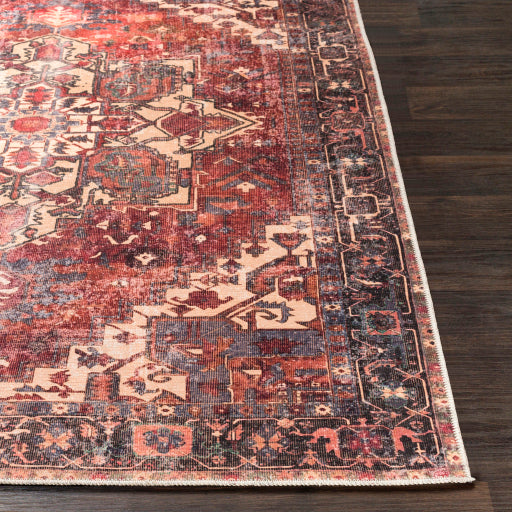 Surya Amelie Polyester Brown Rectangular Indoor Medallion Vintage Rug