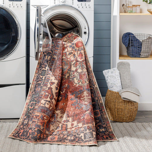 Surya Amelie Polyester Brown Rectangular Indoor Medallion Vintage Rug