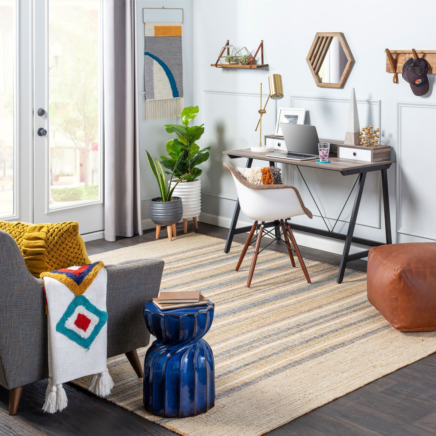 Elixhausen Blue Garden Stool