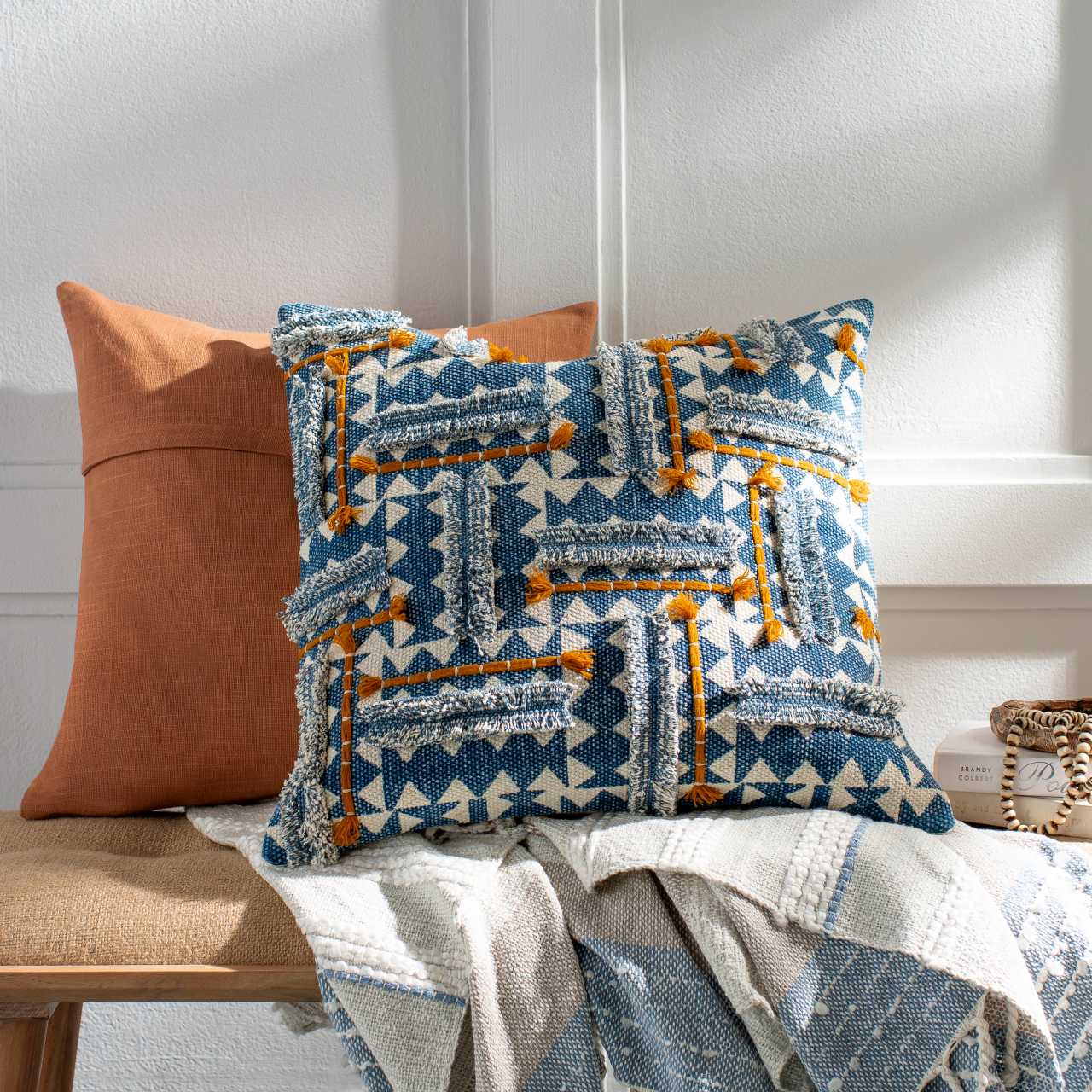 Lovech Dark Blue Pillow Cover