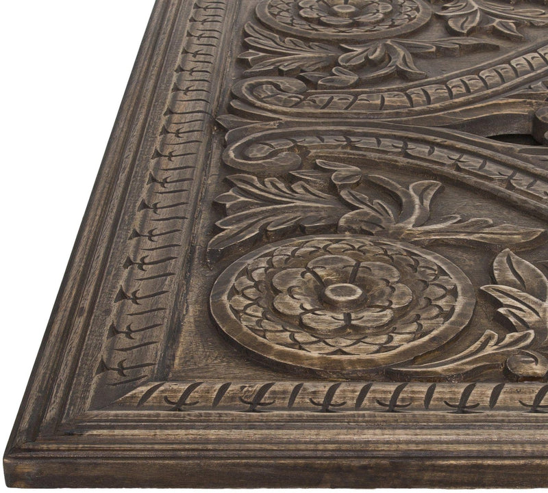 Glinden Traditional Dark Brown Wall Mirror