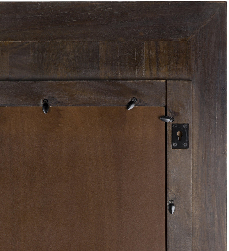 Glinden Traditional Dark Brown Wall Mirror