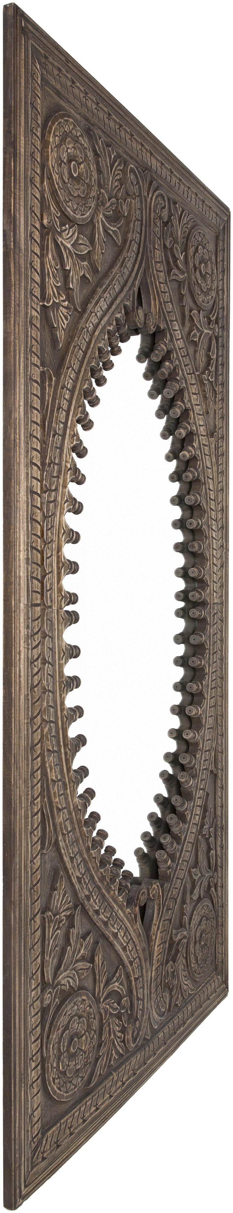 Glinden Traditional Dark Brown Wall Mirror