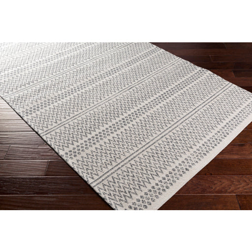 Surya La Casa 8' x 10' Cotton Charcoal Rectangular Indoor Medallion Global Area Rug