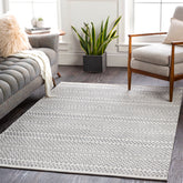 Surya La Casa 8' x 10' Cotton Charcoal Rectangular Indoor Medallion Global Area Rug