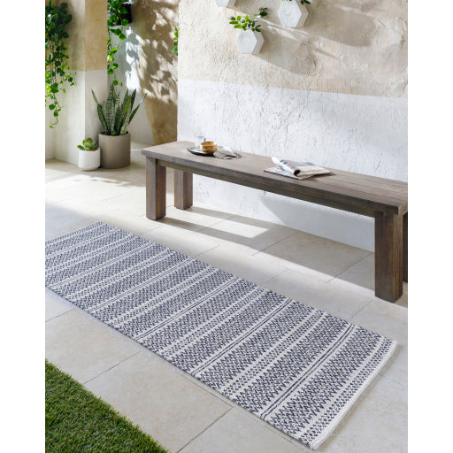 Surya La Casa 8' x 10' Cotton Black Rectangular Indoor Medallion Global Area Rug