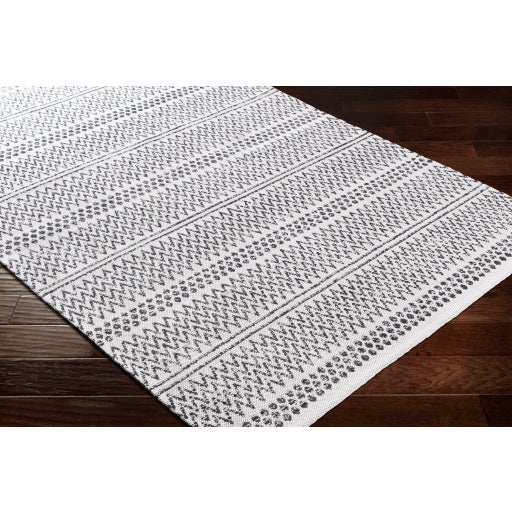 Surya La Casa 8' x 10' Cotton Black Rectangular Indoor Medallion Global Area Rug