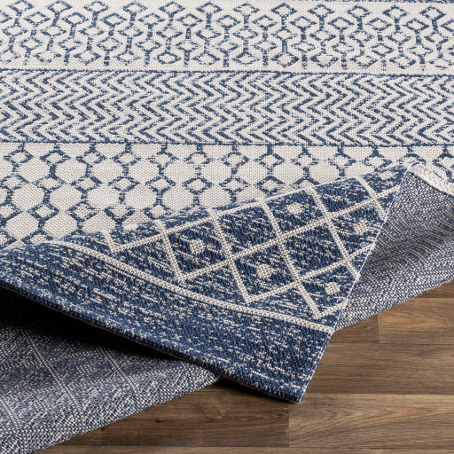 Surya La Casa 5' x 7' Cotton Navy Rectangular Indoor Medallion Global Area Rug