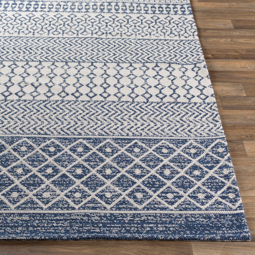 Surya La Casa 5' x 7' Cotton Navy Rectangular Indoor Medallion Global Area Rug
