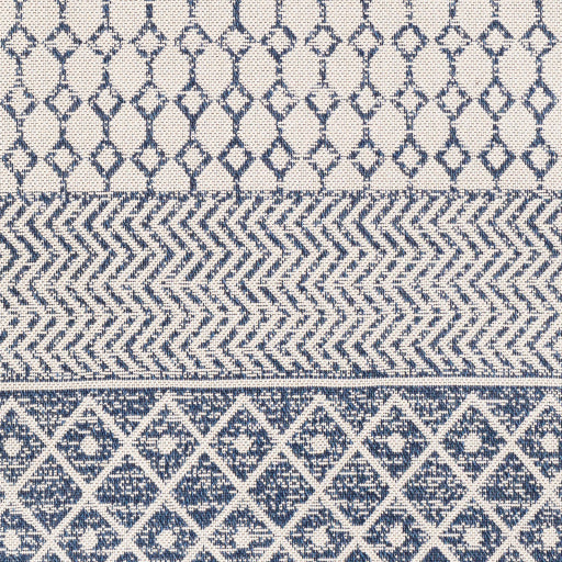 Surya La Casa 5' x 7' Cotton Navy Rectangular Indoor Medallion Global Area Rug