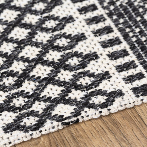Surya La Casa Cotton Black Rectangular Indoor Medallion Global Area Rug