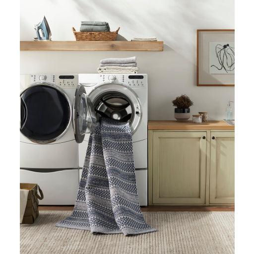 Surya La Casa Cotton Navy Rectangular Indoor Medallion Global Area Rug