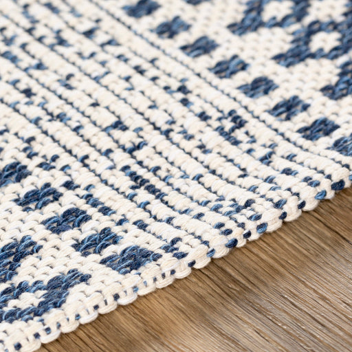 Surya La Casa Cotton Navy Rectangular Indoor Medallion Global Area Rug