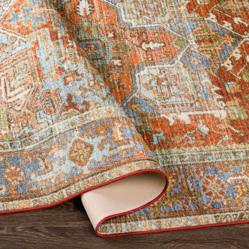 Surya Leicester 5' x 7' Flatweave Polyester Orange Rectangular Indoor Medallion Oriental Area Rug