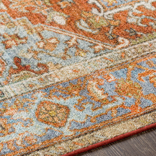 Surya Leicester 5' x 7' Flatweave Polyester Orange Rectangular Indoor Medallion Oriental Area Rug