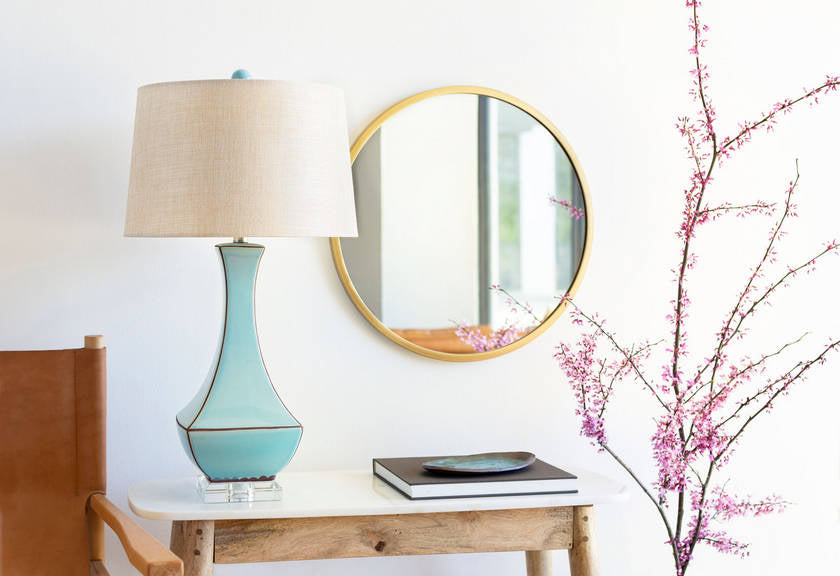 Fischer Traditional Teal Table Lamp