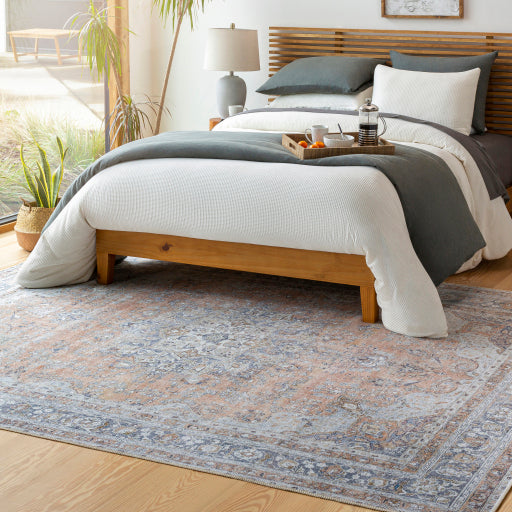 Surya Tahmis Flatweave Polyester Blue Rectangular Indoor Medallion Oriental Machine Washable Area rug