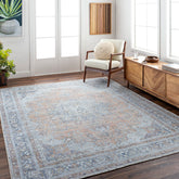 Surya Tahmis Flatweave Polyester Blue Rectangular Indoor Medallion Oriental Machine Washable Area rug