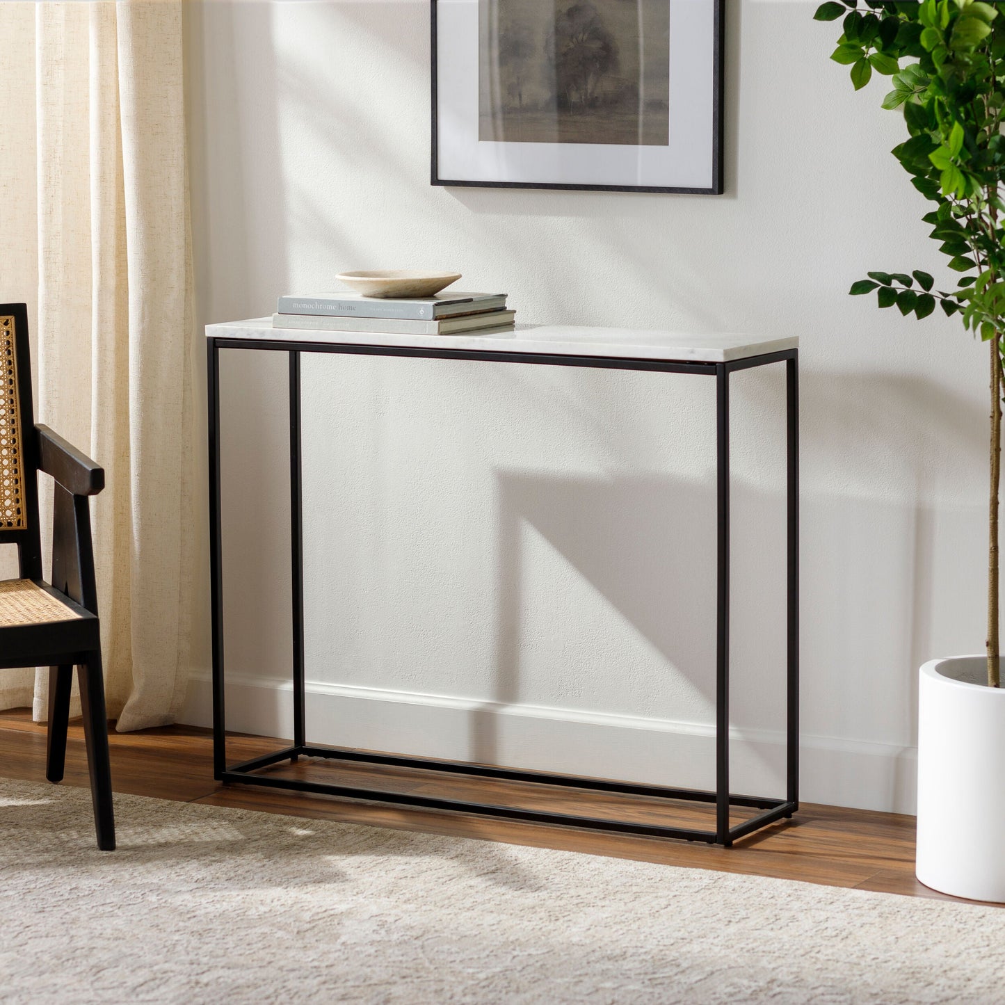 Miehikkala White Console Table