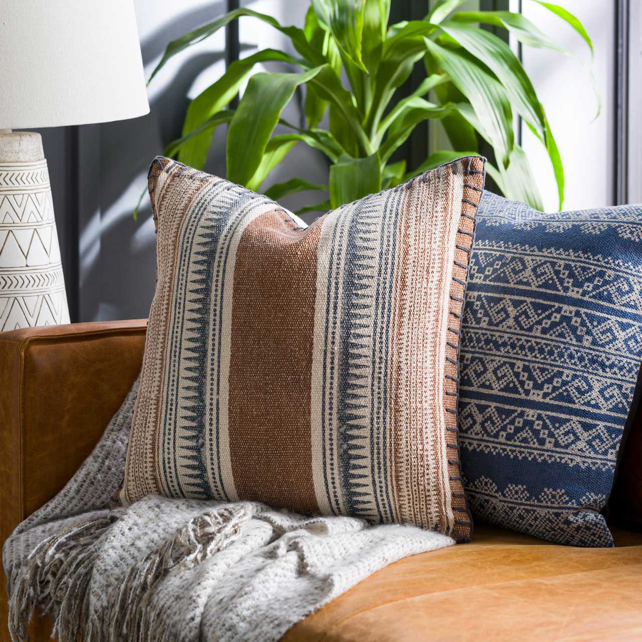 Wiene Dark Blue Pillow Cover