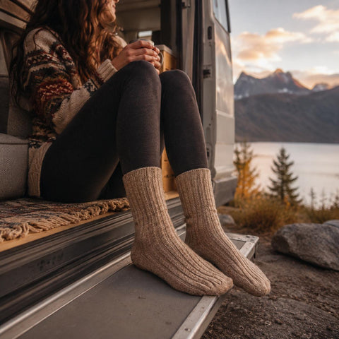Qorux Alpaca Wool Socks | Lightweight & Thick | Set of 4
