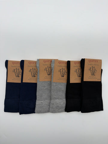 QORUX Bamboo Crew Socks | Soft, Breathable, Moisture Wicking (6 Pairs)
