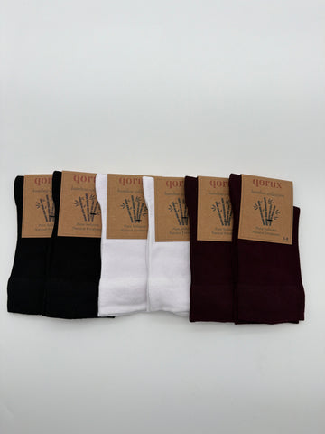 QORUX Bamboo Crew Socks | Soft, Breathable, Moisture Wicking (6 Pairs)