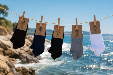 QORUX Bamboo Semi Cushioned Ankle Socks | Soft Breathable Athletic Socks (6 Pairs)