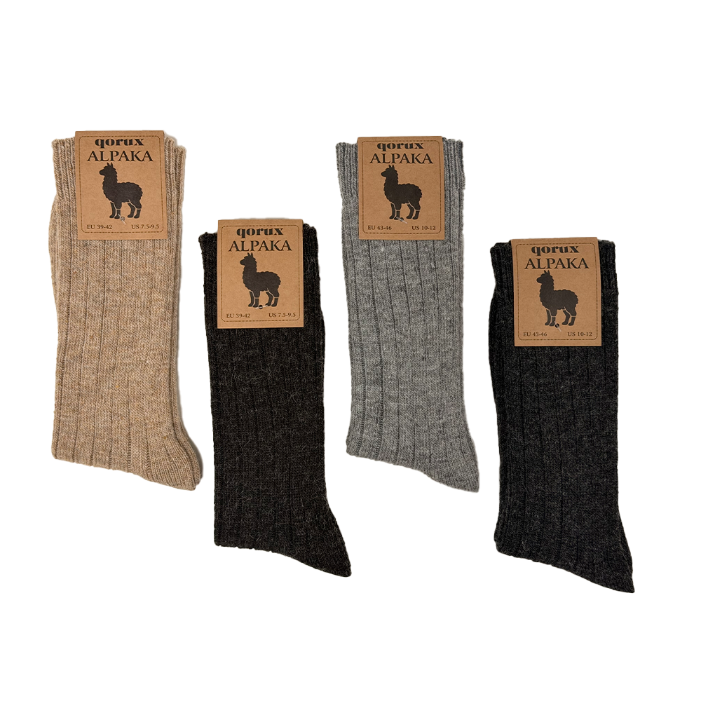 Qorux Alpaca Wool Socks | Lightweight & Thick | Premium Natural Warmth