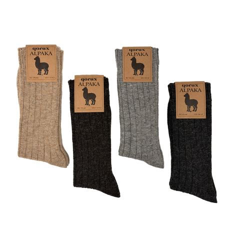 Qorux Alpaca Wool Socks | Lightweight & Thick | Set of 4