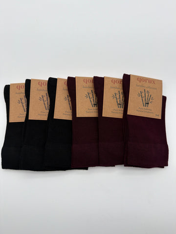 QORUX Bamboo Crew Socks | Soft, Breathable, Moisture Wicking (6 Pairs)