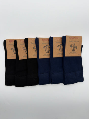 QORUX Bamboo Crew Socks | Soft, Breathable, Moisture Wicking (6 Pairs)