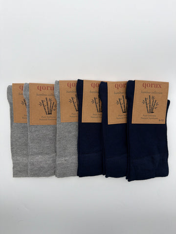 QORUX Bamboo Crew Socks | Soft, Breathable, Moisture Wicking (6 Pairs)