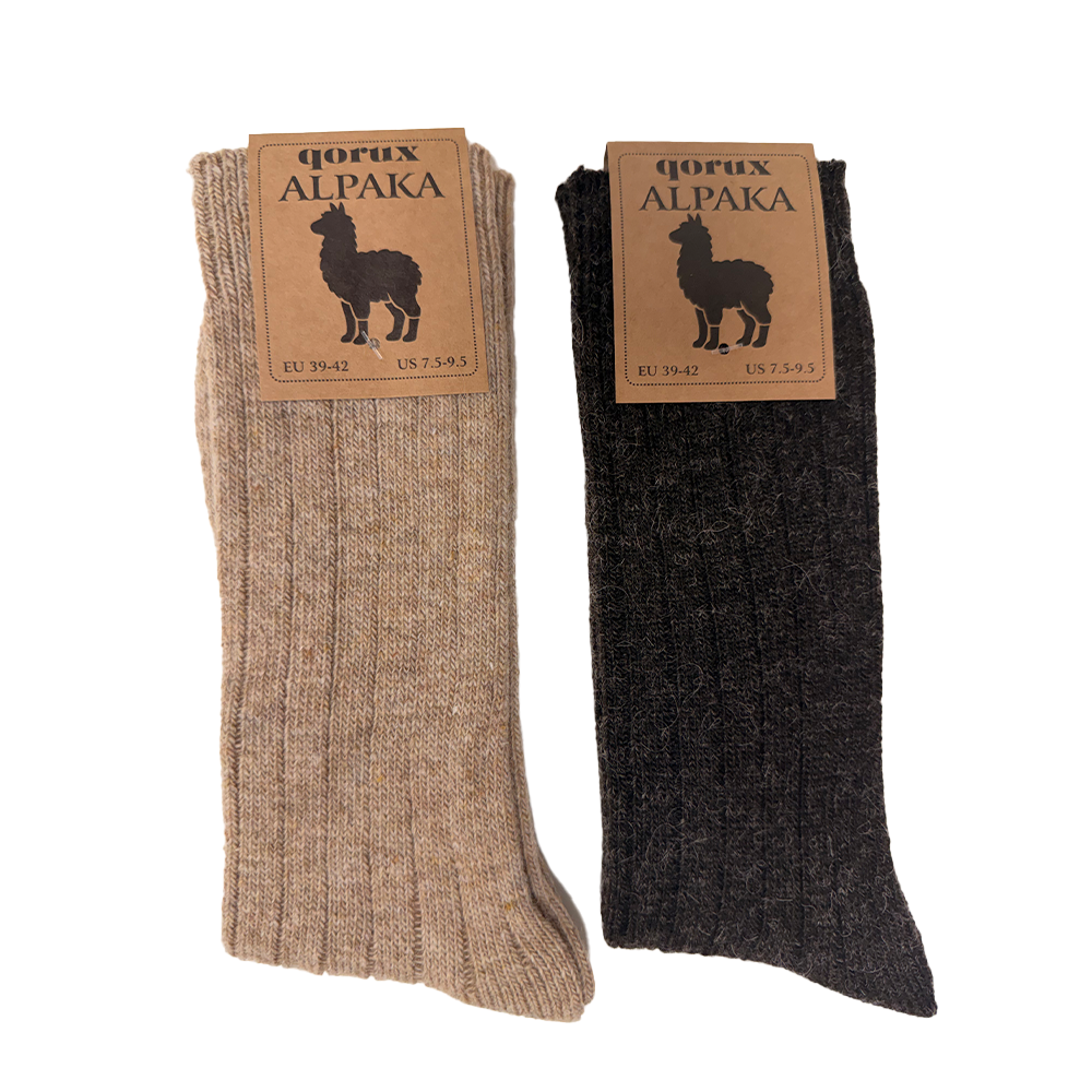 Qorux Alpaca Wool Socks | Lightweight & Thick | Set of 2
