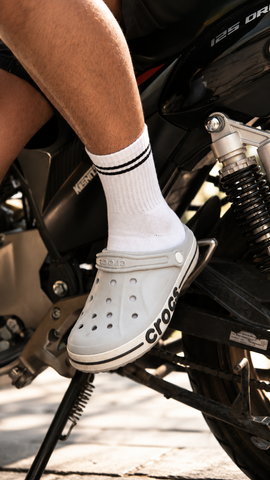 QORUX Cotton Crew Socks | Semi-Cushioned, Breathable, Unisex (6 Pairs)
