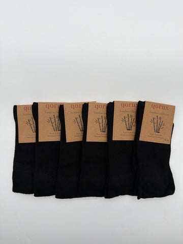 QORUX Bamboo Crew Socks | Soft, Breathable, Moisture Wicking (6 Pairs)