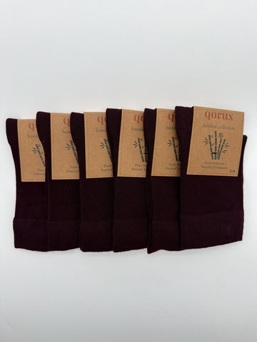 QORUX Bamboo Crew Socks | Soft, Breathable, Moisture Wicking (6 Pairs)