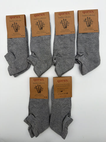 QORUX Bamboo Semi Cushioned Ankle Socks | Soft Breathable Athletic Socks (6 Pairs)