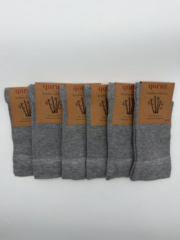 QORUX Bamboo Crew Socks | Soft, Breathable, Moisture Wicking (6 Pairs)