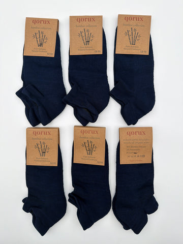 QORUX Bamboo Semi Cushioned Ankle Socks | Soft Breathable Athletic Socks (6 Pairs)