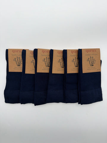 QORUX Bamboo Crew Socks | Soft, Breathable, Moisture Wicking (6 Pairs)