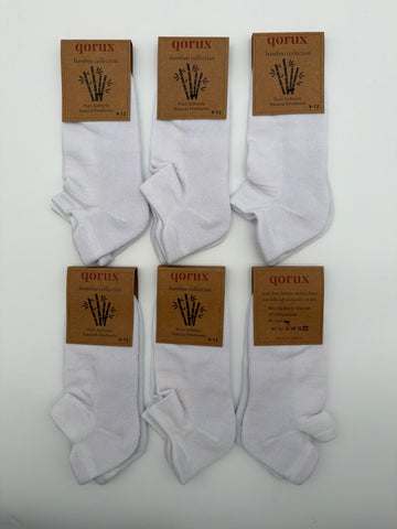 QORUX Bamboo Semi Cushioned Ankle Socks | Soft Breathable Athletic Socks (6 Pairs)