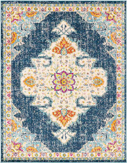 Miya Traditional Teal Area Rug