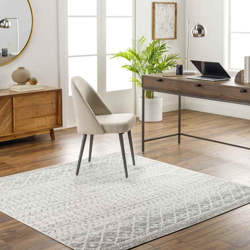 Louise Global Light Gray/White Area Rug