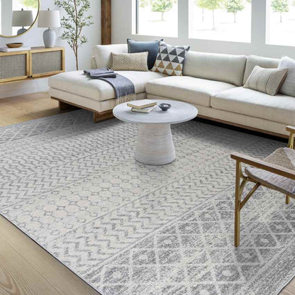 Louise Global Light Gray/White Area Rug
