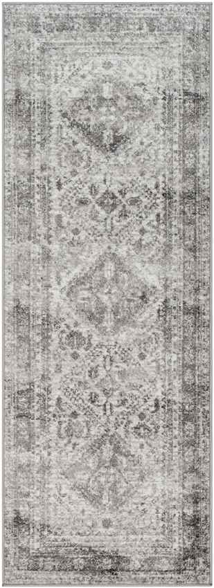 Jules Traditional Light Gray/White/Charcoal Area Rug