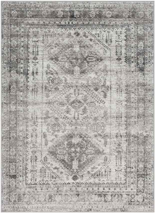 Jules Traditional Light Gray/White/Charcoal Area Rug