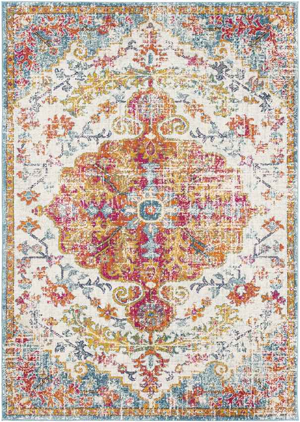 Olivia Traditional Saffron/Teal Area Rug