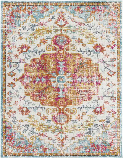 Olivia Traditional Saffron/Teal Area Rug