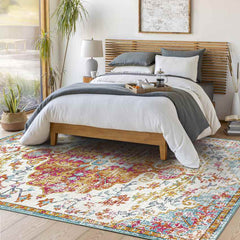 Olivia Traditional Saffron/Teal Area Rug